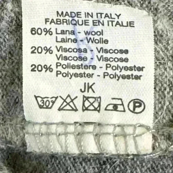 Stunning Made in Italy Wool Viscose Heather Gray Button Down Cardigan size M/L - Picture 6 of 6